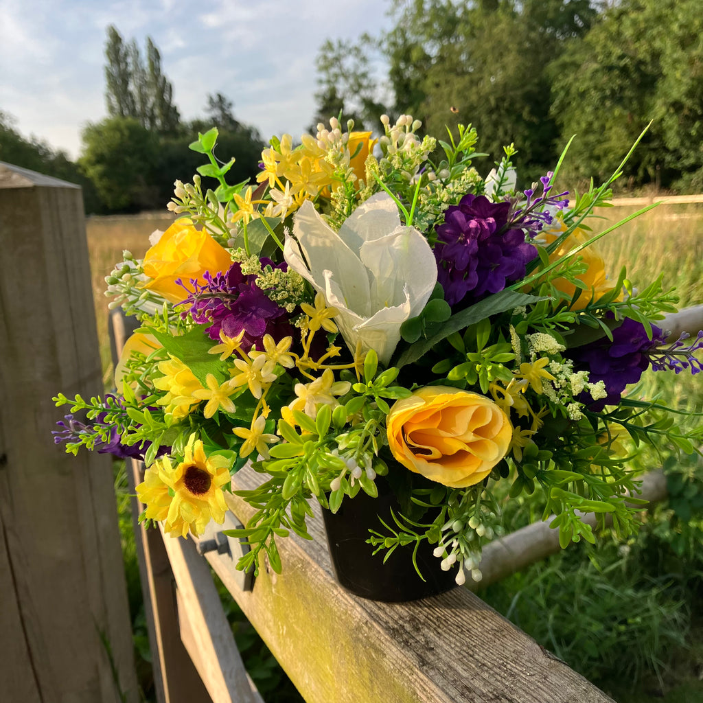 a graveside artificial memorial flower arrangement AbigailRose