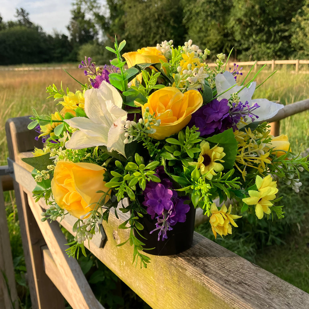 a graveside artificial memorial flower arrangement AbigailRose