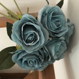 artificial teal bunch of roses