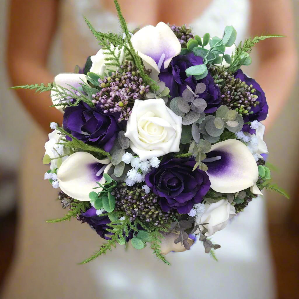 Dark Purple Purple And White Bridesmaid Bouquets Black Bouquet Purple And  White Wedding Bouquets Purple And, image size:1024x1024