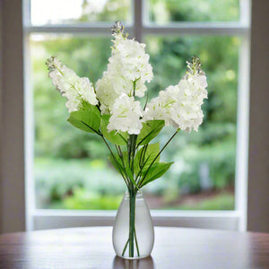 bush of ivory faux silk lilac