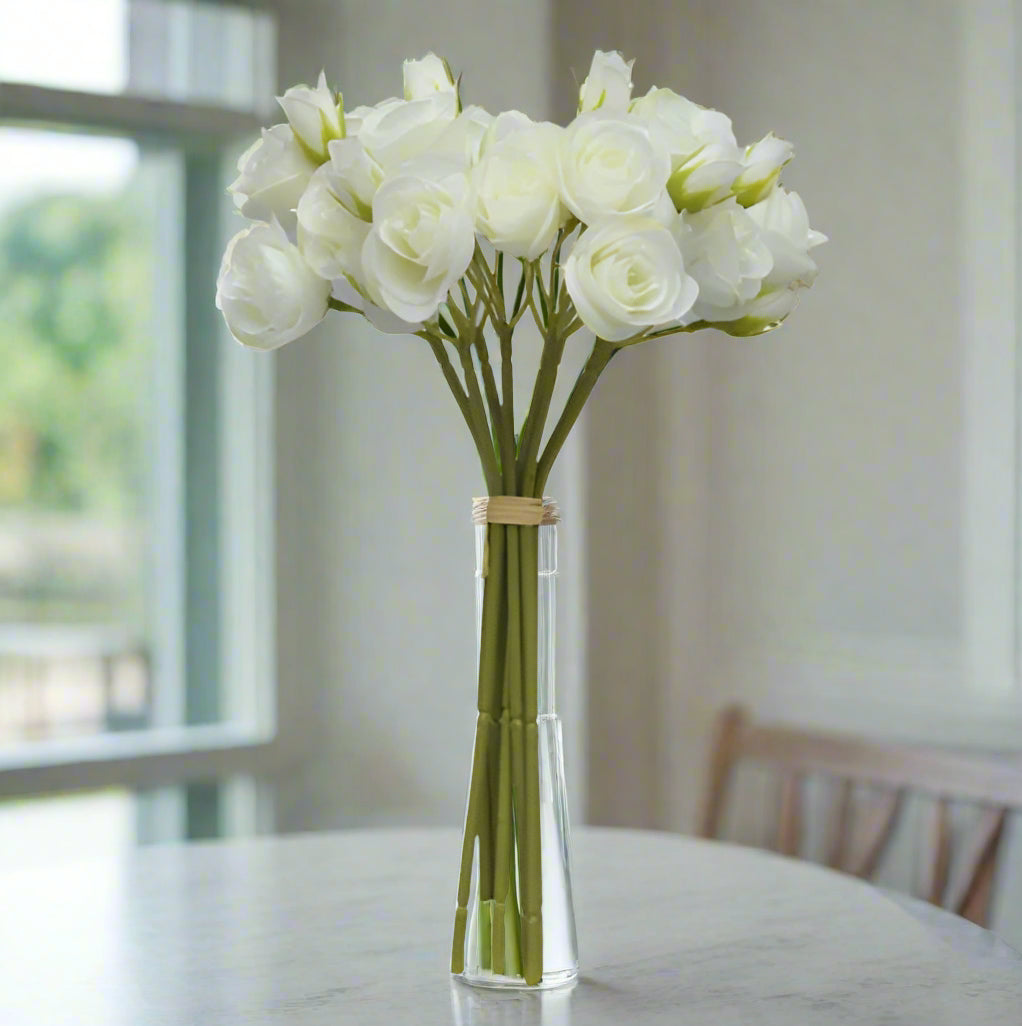 artificial faux silk spray roses