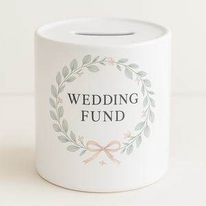 Wedding Fund Money Box – Eucalyptus Wreath Engagement Gift