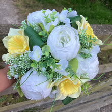 Wedding bouquet collection of artificial Yellow daffodils, narcissus and peonies