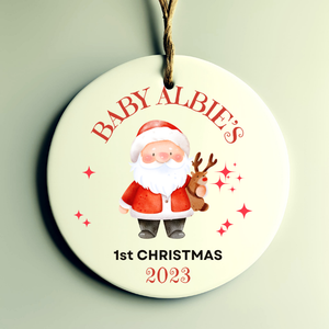 personalised baby's 1st christmas bauble ornament