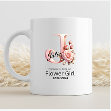 personalised ceramic mug gift for bridesmaid, maid of honour, flowergirl