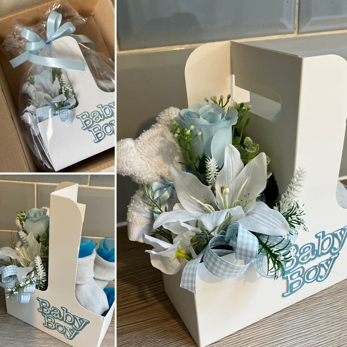 New baby boy flowers and gifts