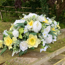 Wedding bouquet collection of artificial Yellow daffodils, narcissus and peonies