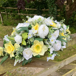 Wedding bouquet collection of artificial Yellow daffodils, narcissus and peonies