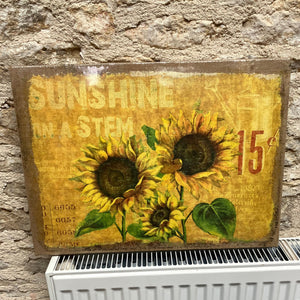 Vintage Sunflower Wall Art – Sunshine in a Stem | Rustic Farmhouse Décor