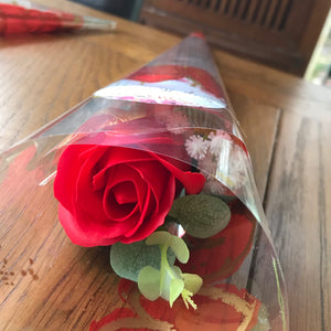 Single red Rose cello wrap