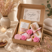 Relax & Restore Pamper Box, Self Care Gift Set for Her, Shower Steamer, Soap, Bath Salts & Flannel