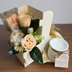 wax melt and silk flower gift