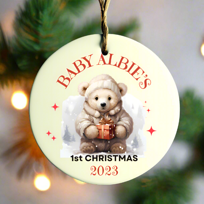 personalised baby first christmas bauble