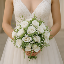 Elegant Ivory Rose & Gyp Wedding Bouquets – Timeless Beauty for Your Special Day