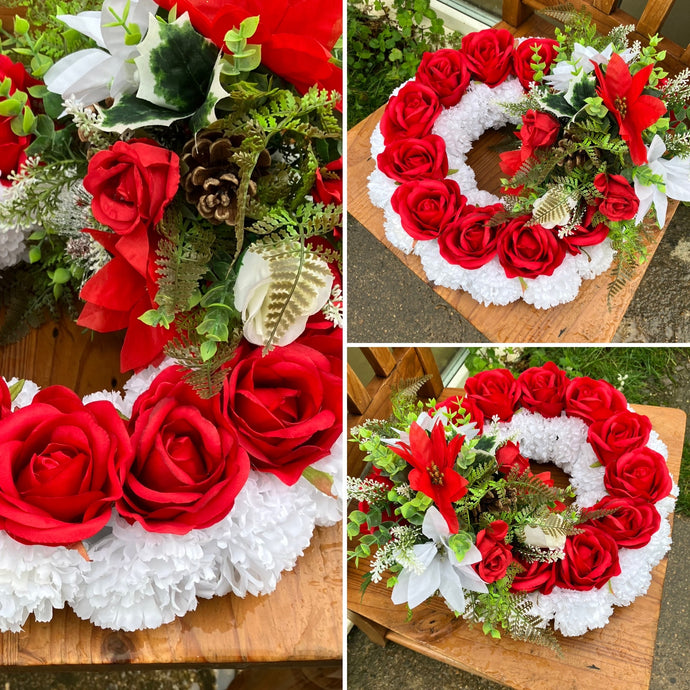 memorial artificial flower wreath