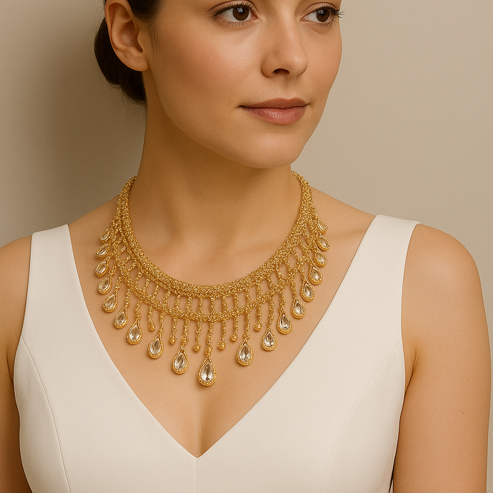 Simulated Diamond and White Austrian Crystal Necklace