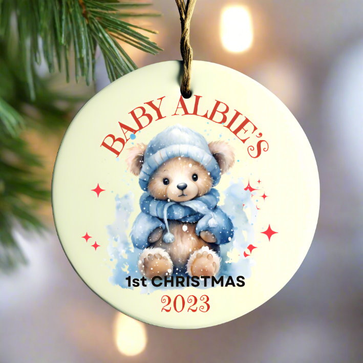 personalised baby's first christmas bauble