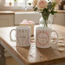 mummy and dadd y set of mugs