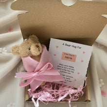 Personalised Bear Hug Gift with Keyring Teddy, Pocket Hug, Small Letterbox Gift, Thinking of You, Comfort Gift