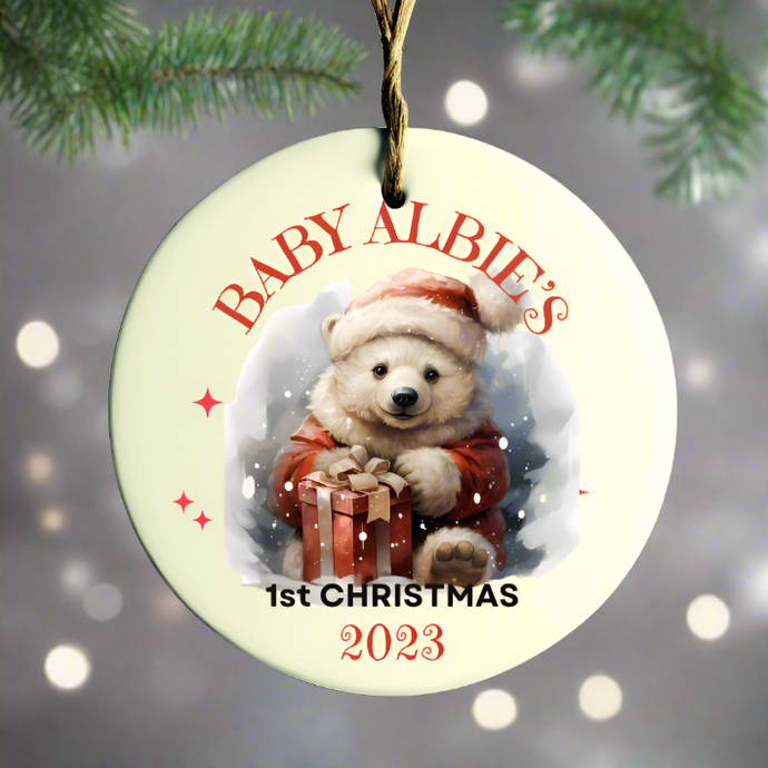 personalised baby's first christmas bauble