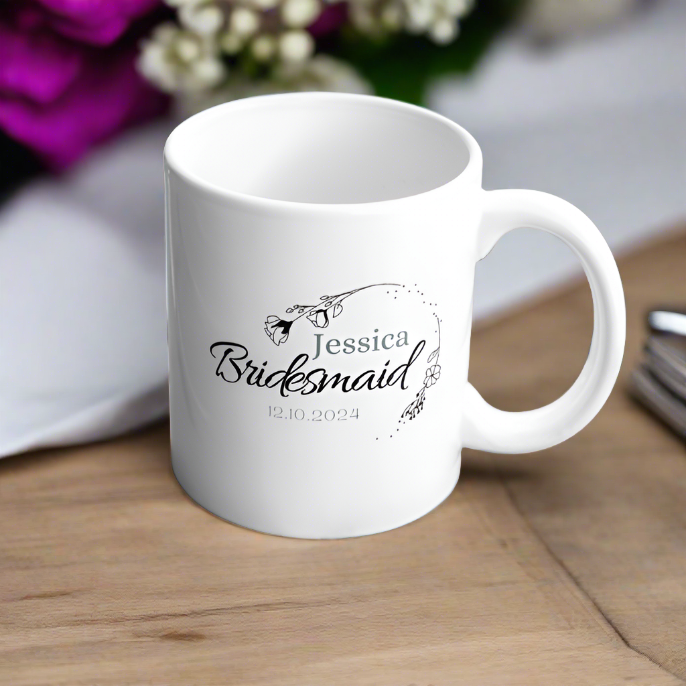 bridesmaids personalised ceramic gift mug