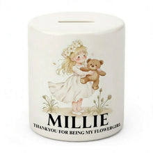 Personalised Bridesmaid Money Box and Notebook – Thank You Gift for Flower Girl or Young Attendant