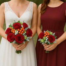 Autumn Elegance: Handcrafted Faux Silk Bridal Bouquet