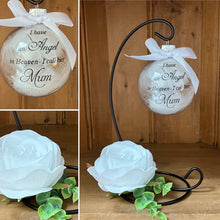 Memorial bauble with stand for either mum or dad