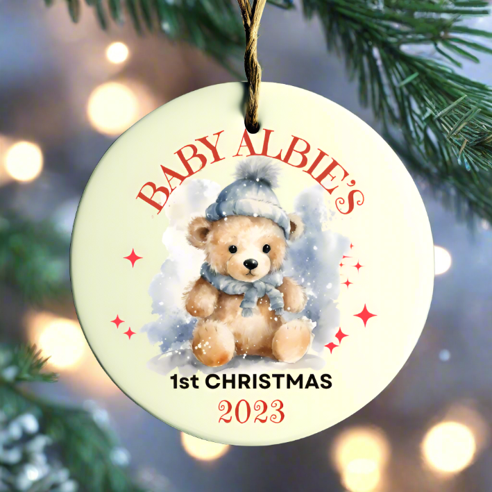 personalised baby's first christmas bauble