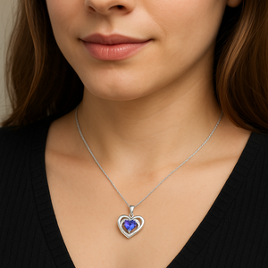 Heart Pendant with Chain in solid 925 Sterling Silver