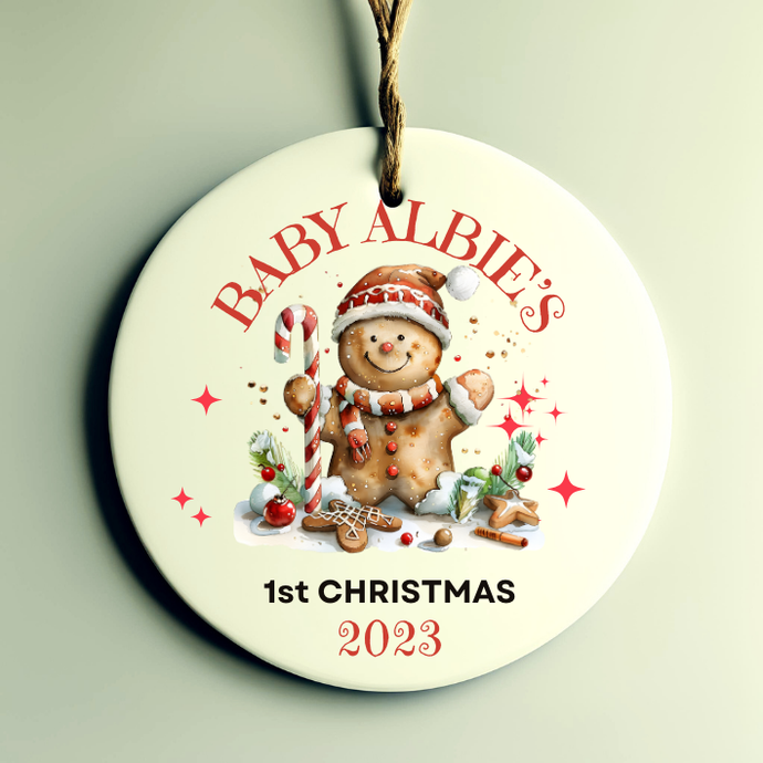 personalised baby's first christmas bauble