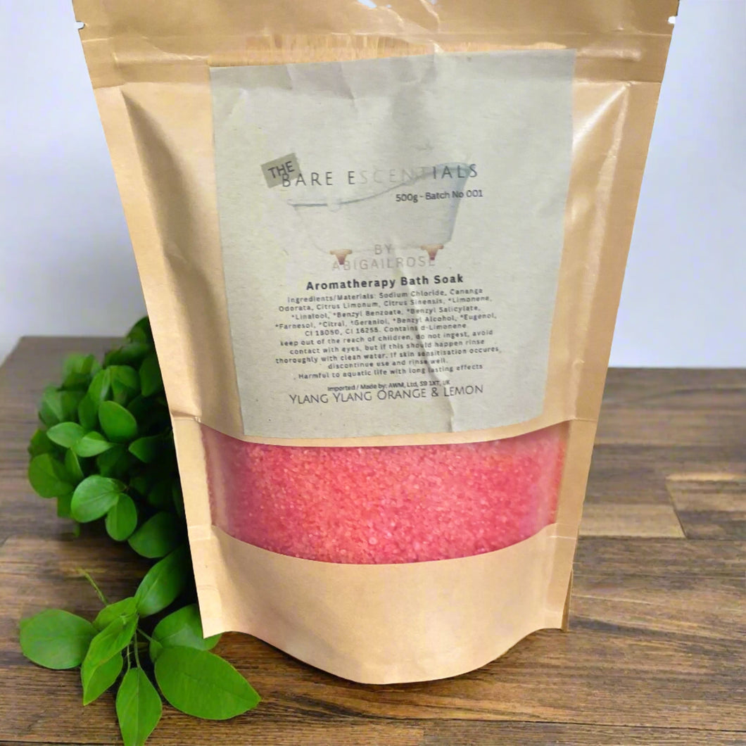 large 500gms - aromatherapy bath soak - ylang ylang, orange and lemon