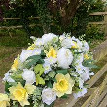 Wedding bouquet collection of artificial Yellow daffodils, narcissus and peonies