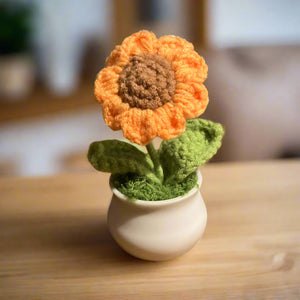 Handmade Crochet Sunflower in Pot – Unique Gift & Home Décor