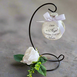 Memorial bauble with stand for either mum or dad