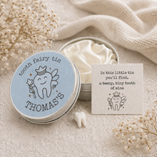 Personalised babys first tooth tin for boy or girl