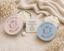Personalised babys first tooth tin for boy or girl