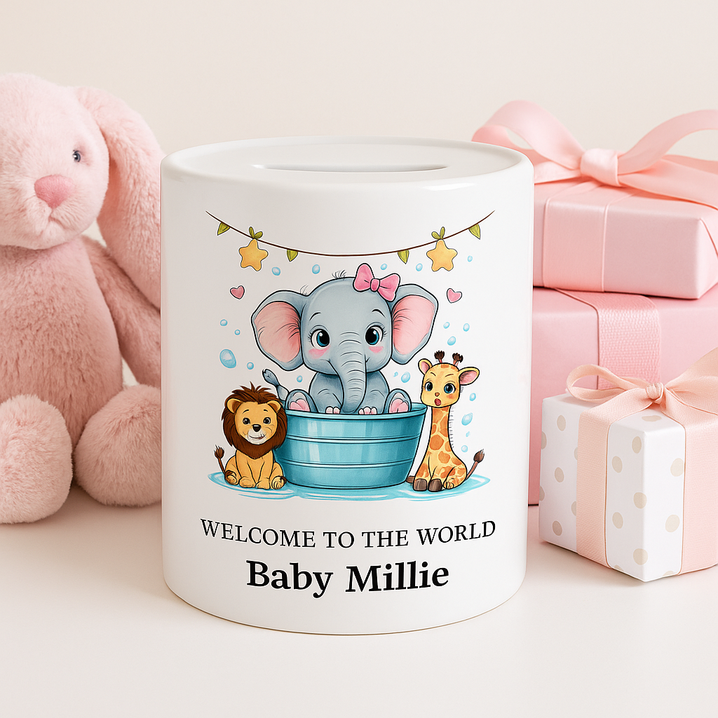 Personalised Baby Boy Money Box - new baby gift