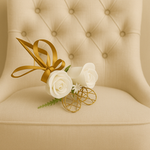 A bridesmaids star wand with ivory roses & ribbon handle