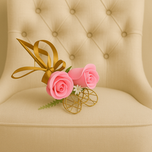 A bridesmaids star wand with ivory roses & ribbon handle
