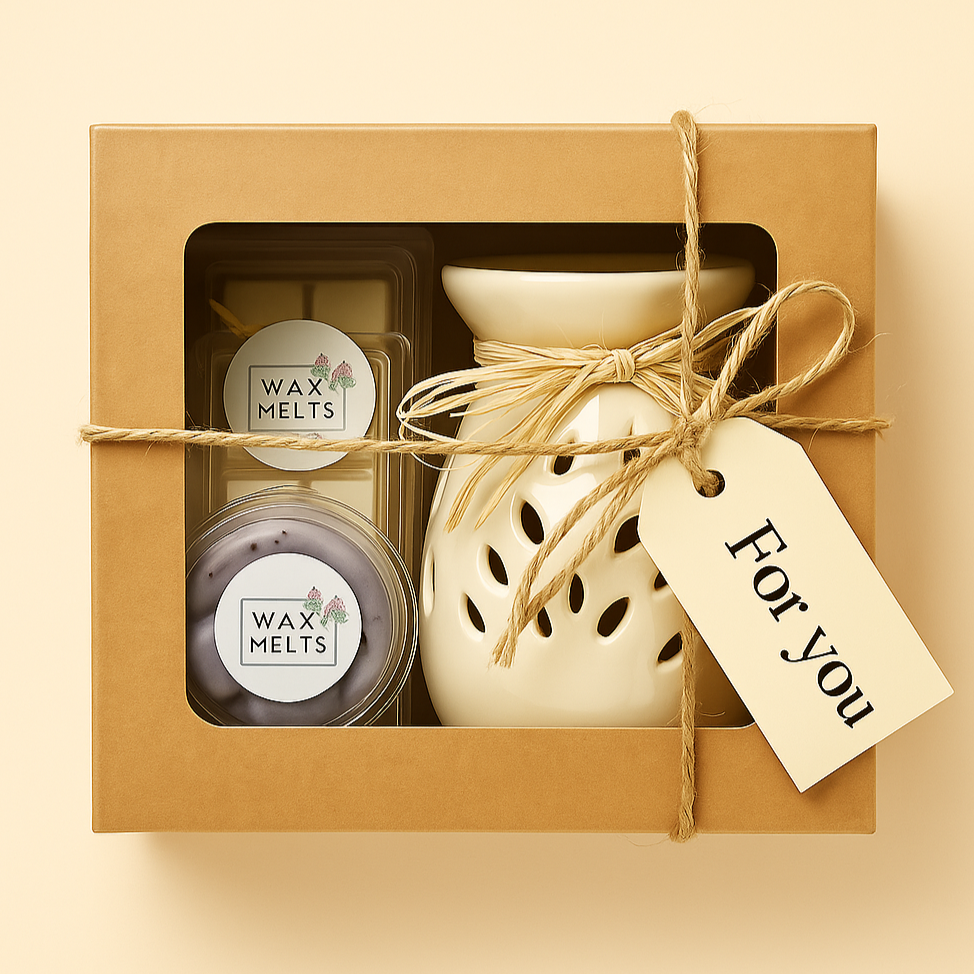 a gift of wax melts and cream wax warmer
