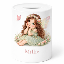 Money Box, personalised with childs name - Enchanted fairy Gift for Girls Piggy Bank