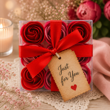 9 Red Soap Rose Gift Box, Just For You Gift, Pamper Gift for Her