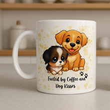 Coffee and Dog Kisses Mug or Coaster, Dog Lover Gift for Pet Mums & Dads
