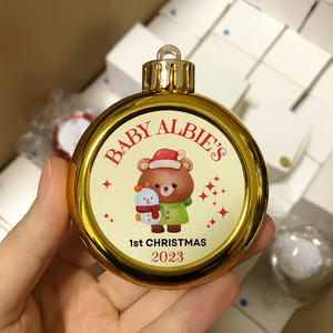 Baby’s personalised First Christmas Bauble 2025 – Ornament Keepsake gift