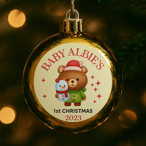 Baby’s personalised First Christmas Bauble 2025 – Ornament Keepsake gift