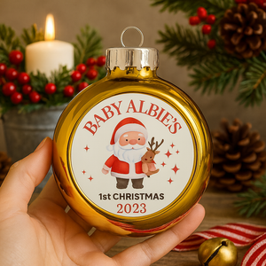 santa christmas personalised bauble