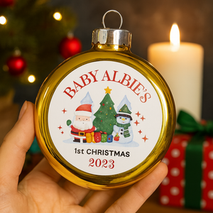 Baby’s First Christmas Bauble 2025 – Personalised Ornament Keepsake