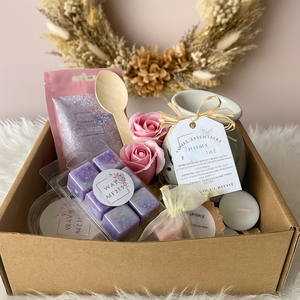 Wax Melt Gift Set – Luxury Melts, soap rose Flowers & Ceramic Burner